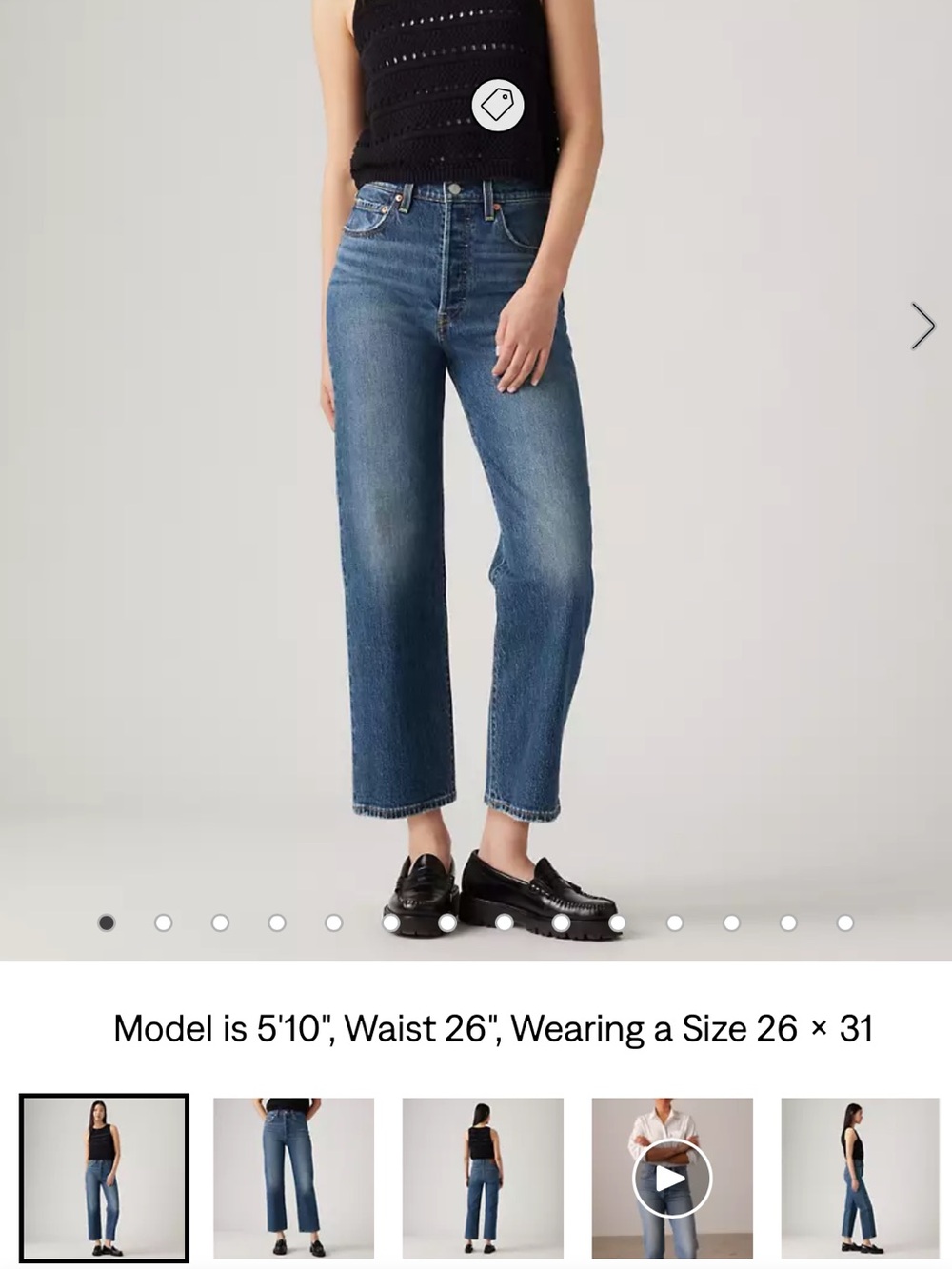 Levi's Women's Mid Wash ribcage Straight ankle